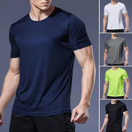 Men's Quick-Dry Mesh Training Shirt - Oversized Athletic Fitness Tee