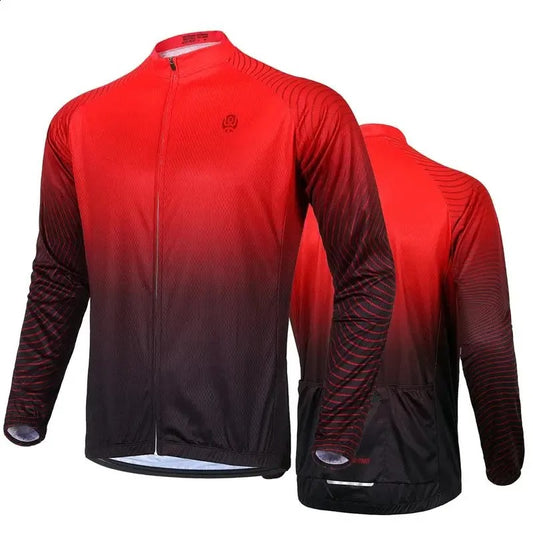 WEST BIKING Men's Long-Sleeve Cycling Jersey - Quick-Dry Professional Racing Shirt