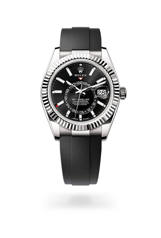 Sky-Dweller – 42 mm in 18 ct White Gold | Luxury Dual Time Zone Watch with Annual Calendar