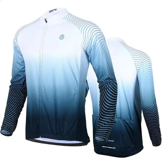WEST BIKING Men's Long-Sleeve Cycling Jersey - Quick-Dry Professional Racing Shirt